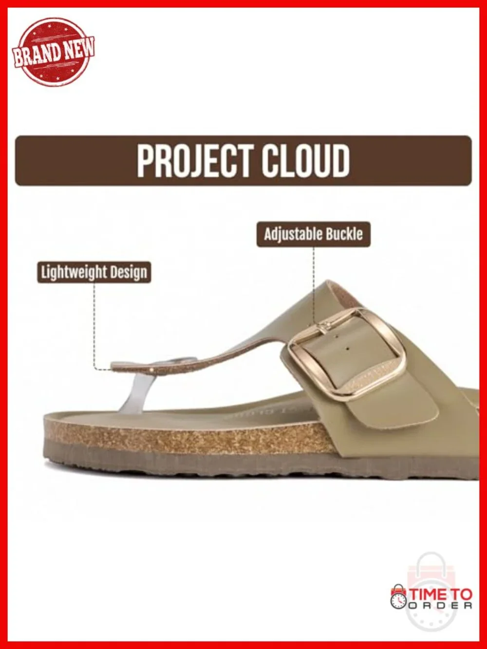 Genuine Leather Slide Sandals with Memory Foam - Non-Slip Women's Sandals